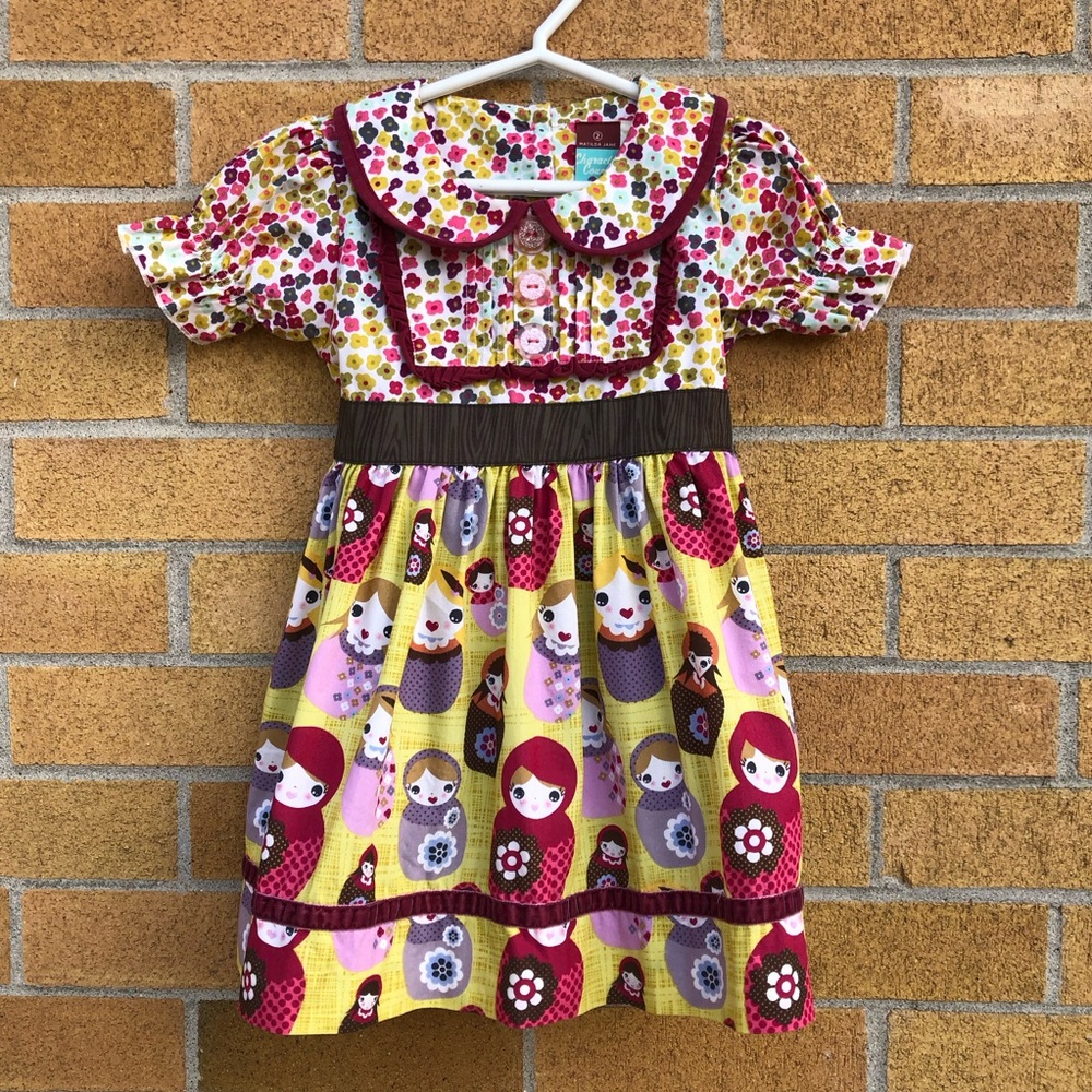 🍁Matilda Jane dress Anastasia size 2 Character Counts Russian nesting dolls 🍂